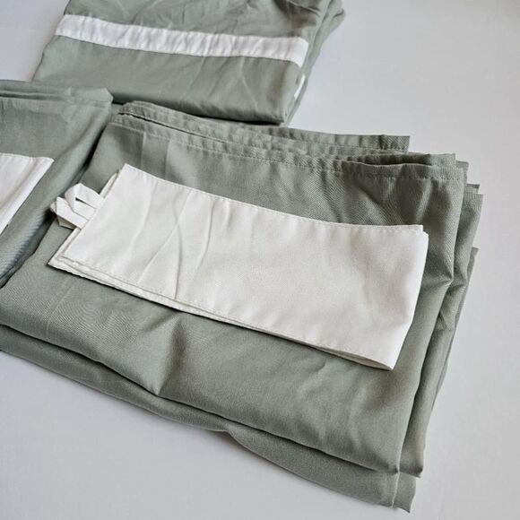 Chic Home 4 pieces panels for two windows , green - Picture 5 of 7